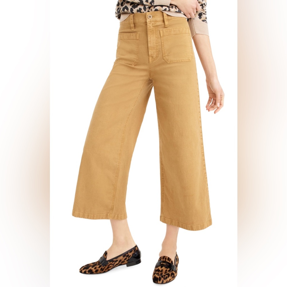 J Crew NWT Point Sur washed wide-leg crop pant 32 Tall/size 14